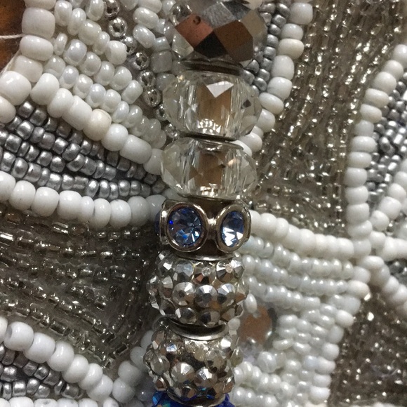 12 beads in various shades of blue, silver, clear - Picture 2 of 4